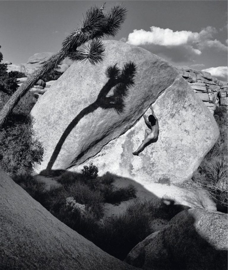 Nude Rock Climber Black And White
